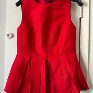 Tibi red sleeveless blouse